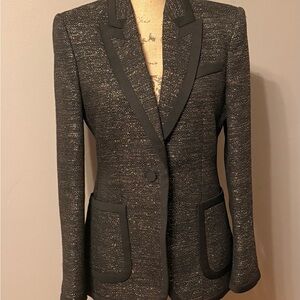 Frame Denim Black Textured Blazer